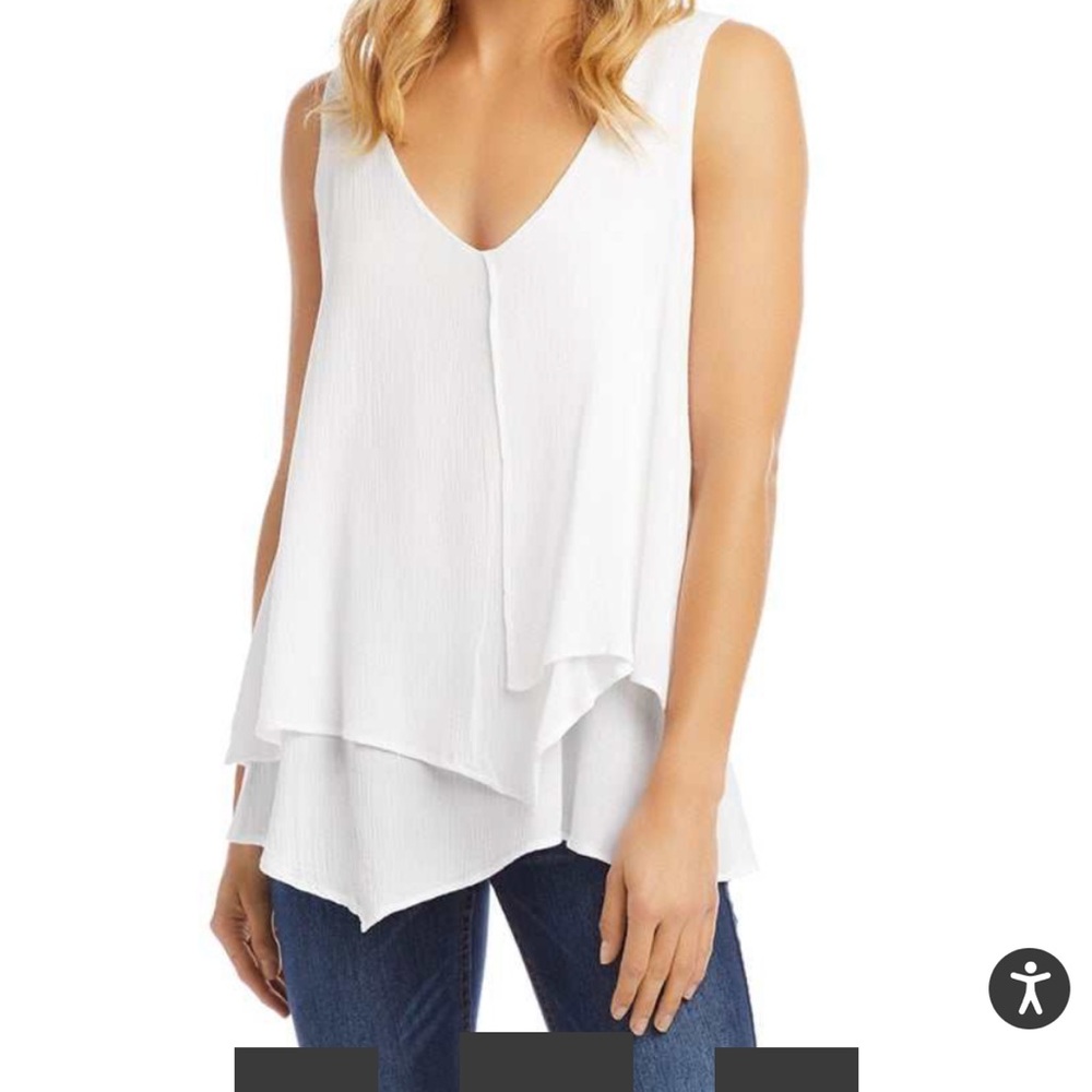 Karen Kane NWT Layered Tank in white